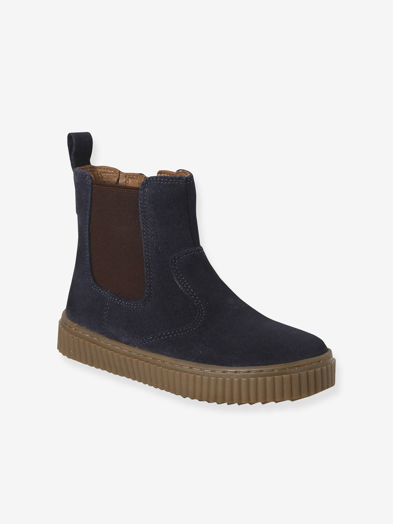 Kinder Chelsea-Boots aus Leder mit Reißverschluss Kinder Chelsea-Boots aus Leder mit Reißverschluss von Vertbaudet