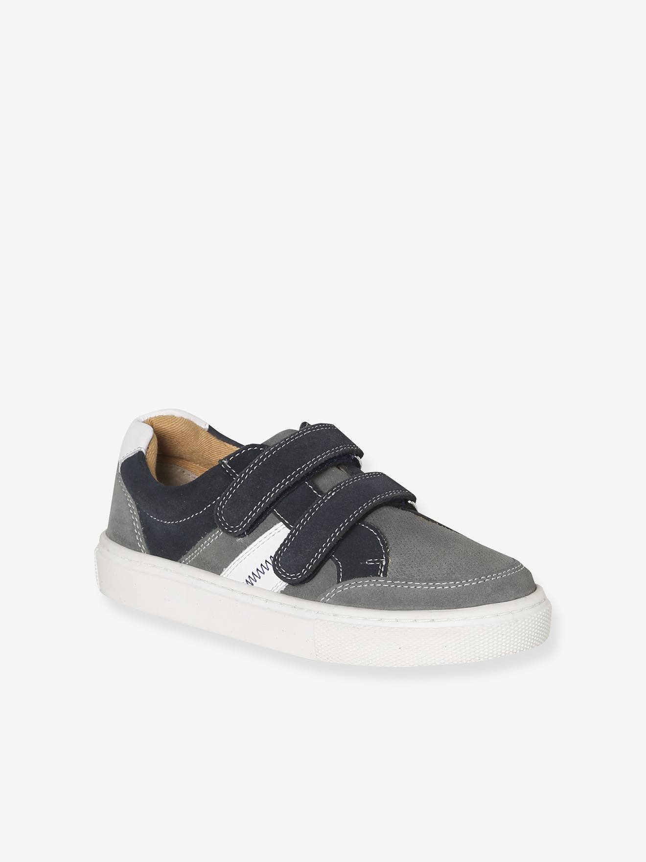 Kinder Klett-Sneakers aus Leder mit Anziehtrick set von Vertbaudet