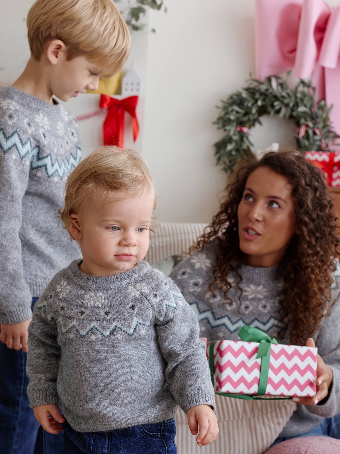 Kinder Pullover mit Norwegermuster Capsule für Weihnachten von Vertbaudet