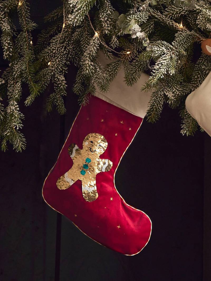 Kinder Weihnachtsstrumpf mit Wendepailletten MR. BISCUIT von Vertbaudet