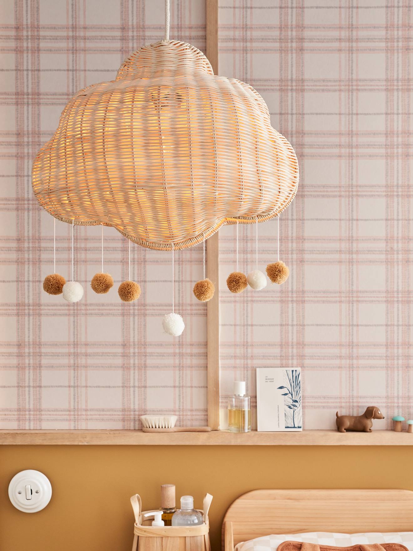 Kinderzimmer Rattan-Lampenschirm in Wolkenform mit Pompons Kinderzimmer Rattan-Lampenschirm in Wolkenform mit Pompons von Vertbaudet