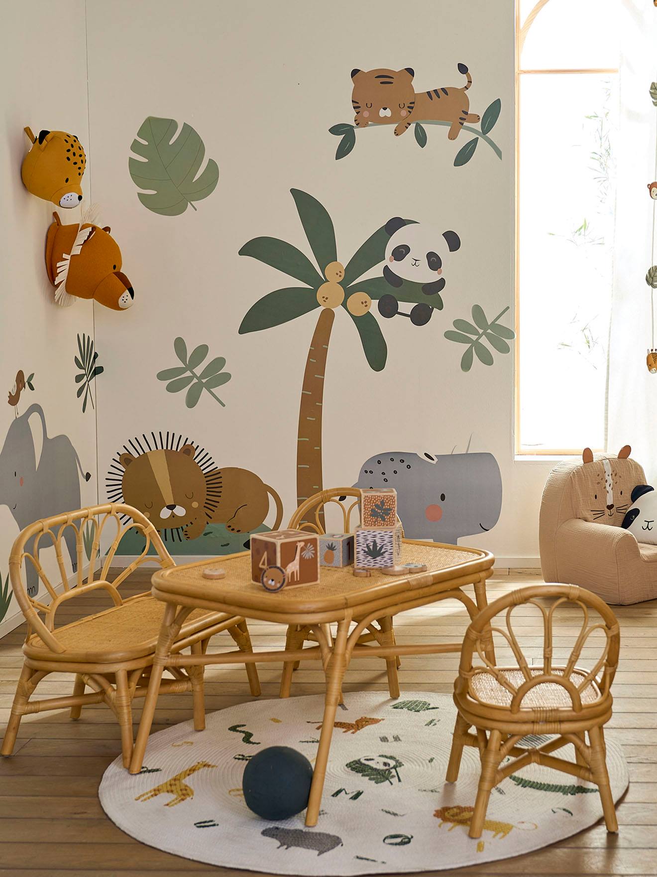 Kinderzimmer Sitzbank aus Rattan BOHO von Vertbaudet