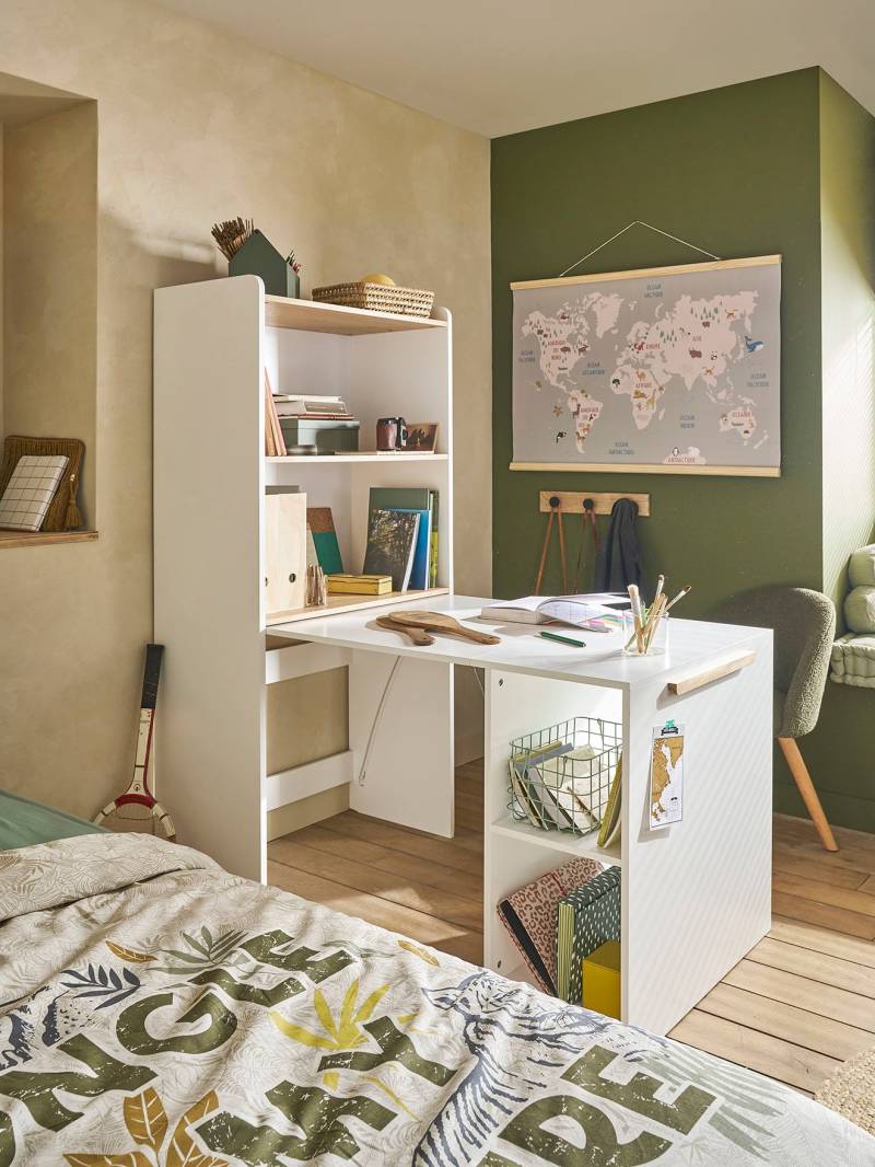 Kinderzimmer Regalschrank mit integriertem Schreibtisch MODULO von Vertbaudet