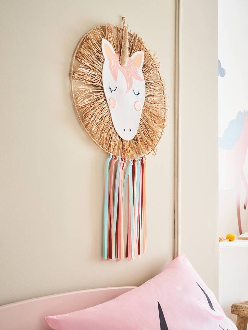 Kinderzimmer Traumfänger EINHORN aus Naturbast von Vertbaudet