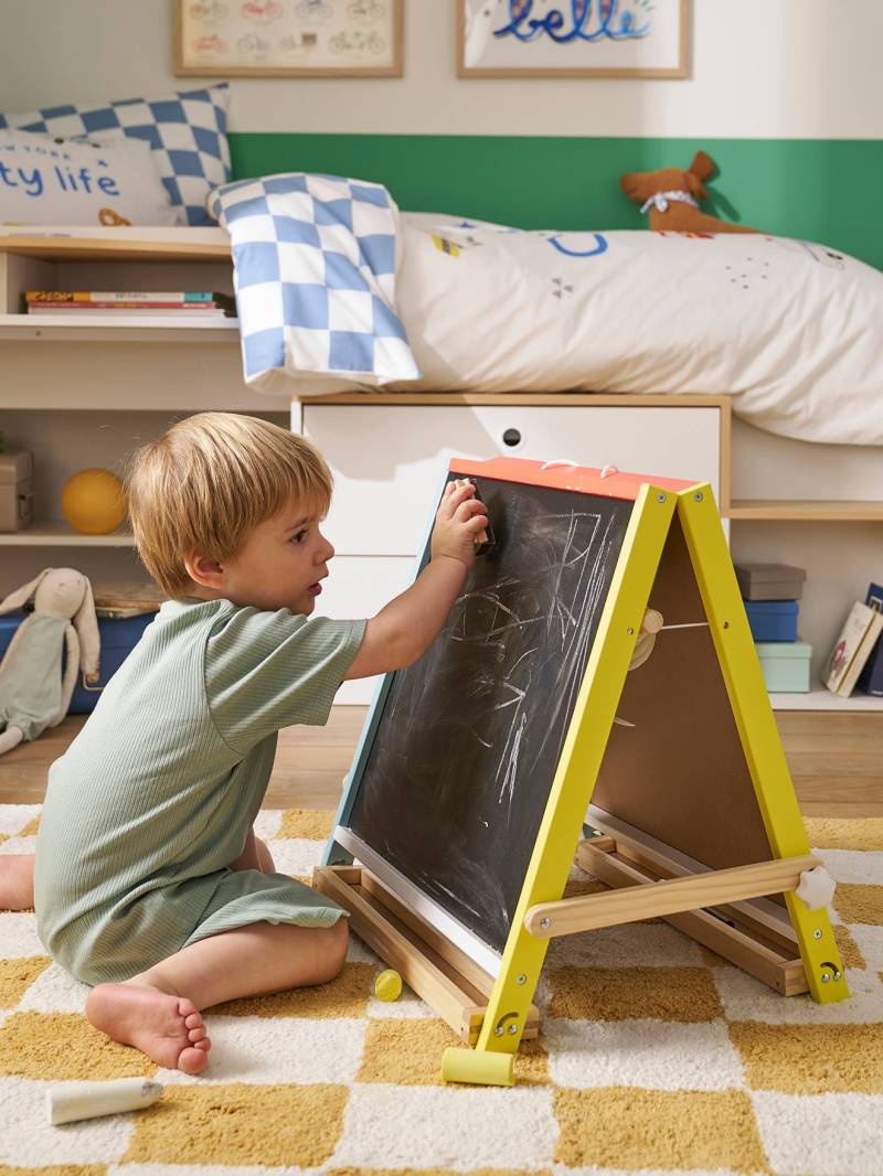 Klappbare kleine Kinder 3-in-1-Tafel aus Holz FSC® von Vertbaudet