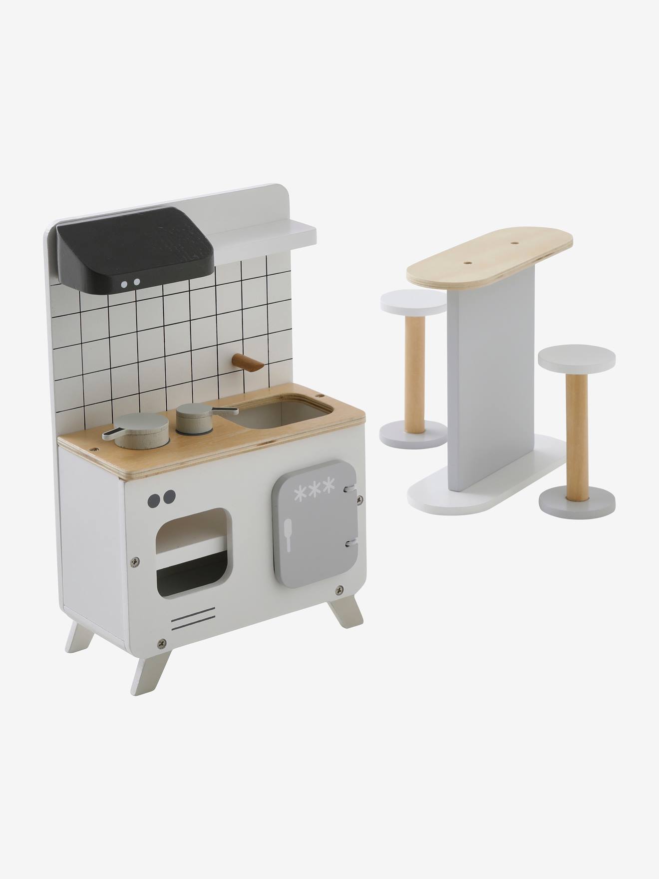 Küchenmöbel für Modepuppen aus Holz FSC® von Vertbaudet