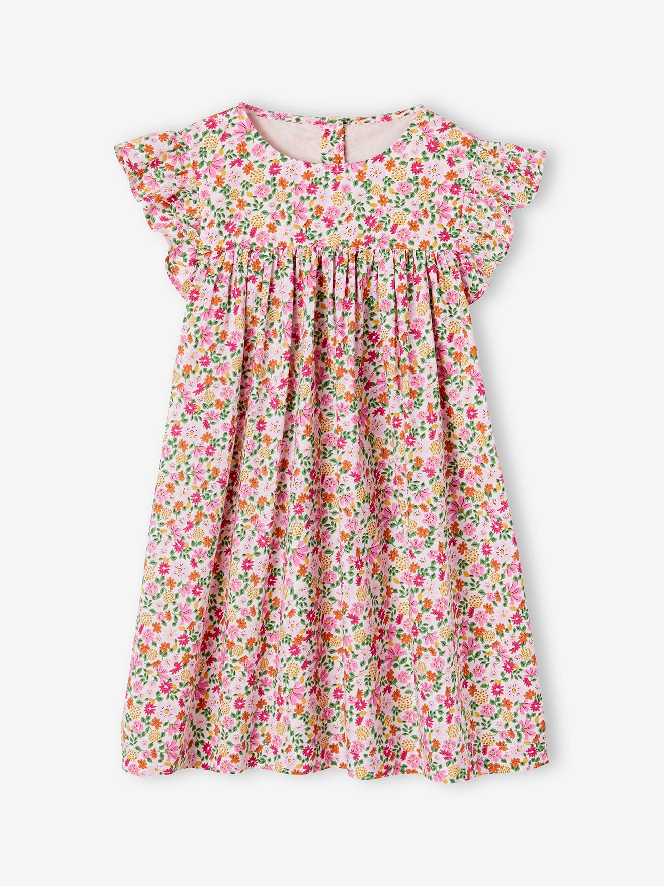 Kurzärmeliges Mädchen Sommerkleid hell von Vertbaudet