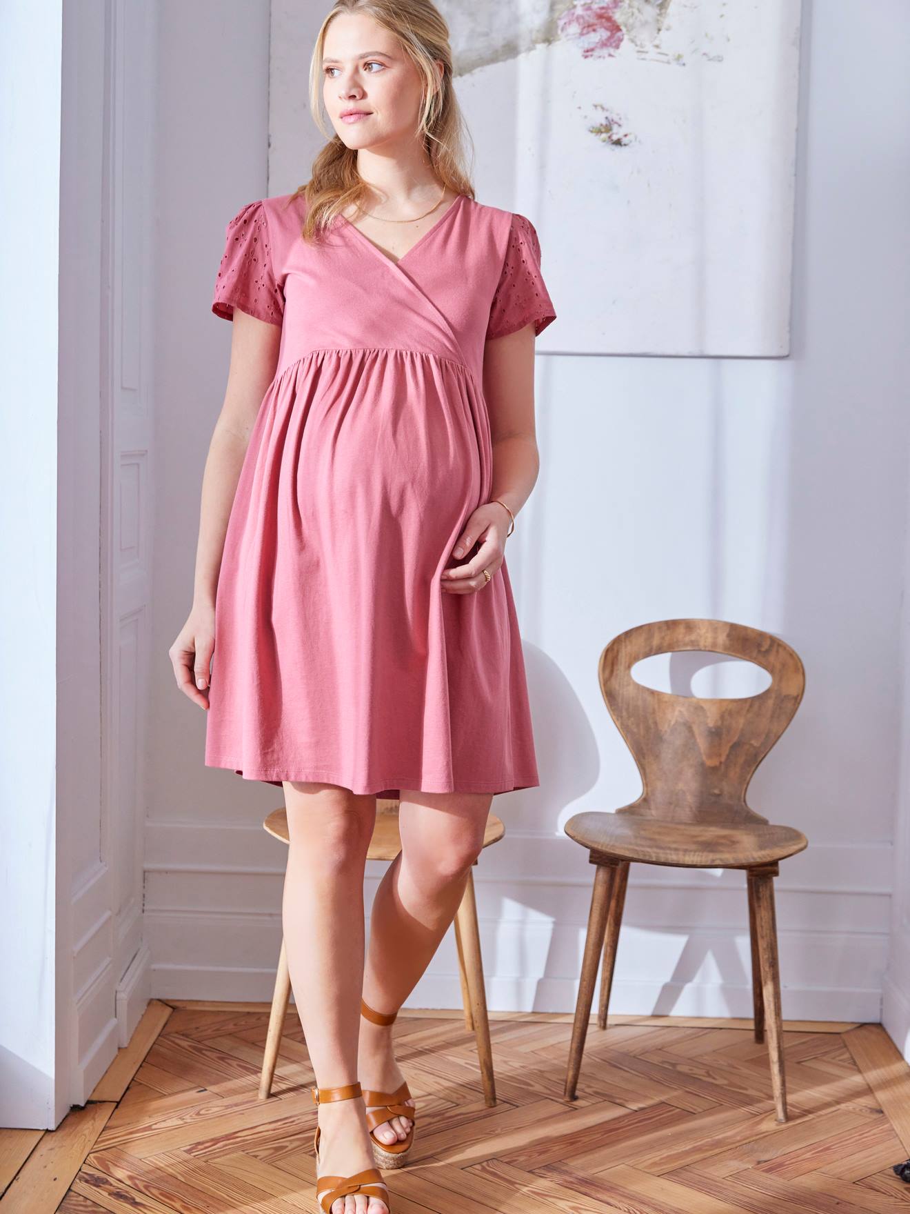 Kurzes Kleid für Schwangerschaft und Stillzeit von Vertbaudet