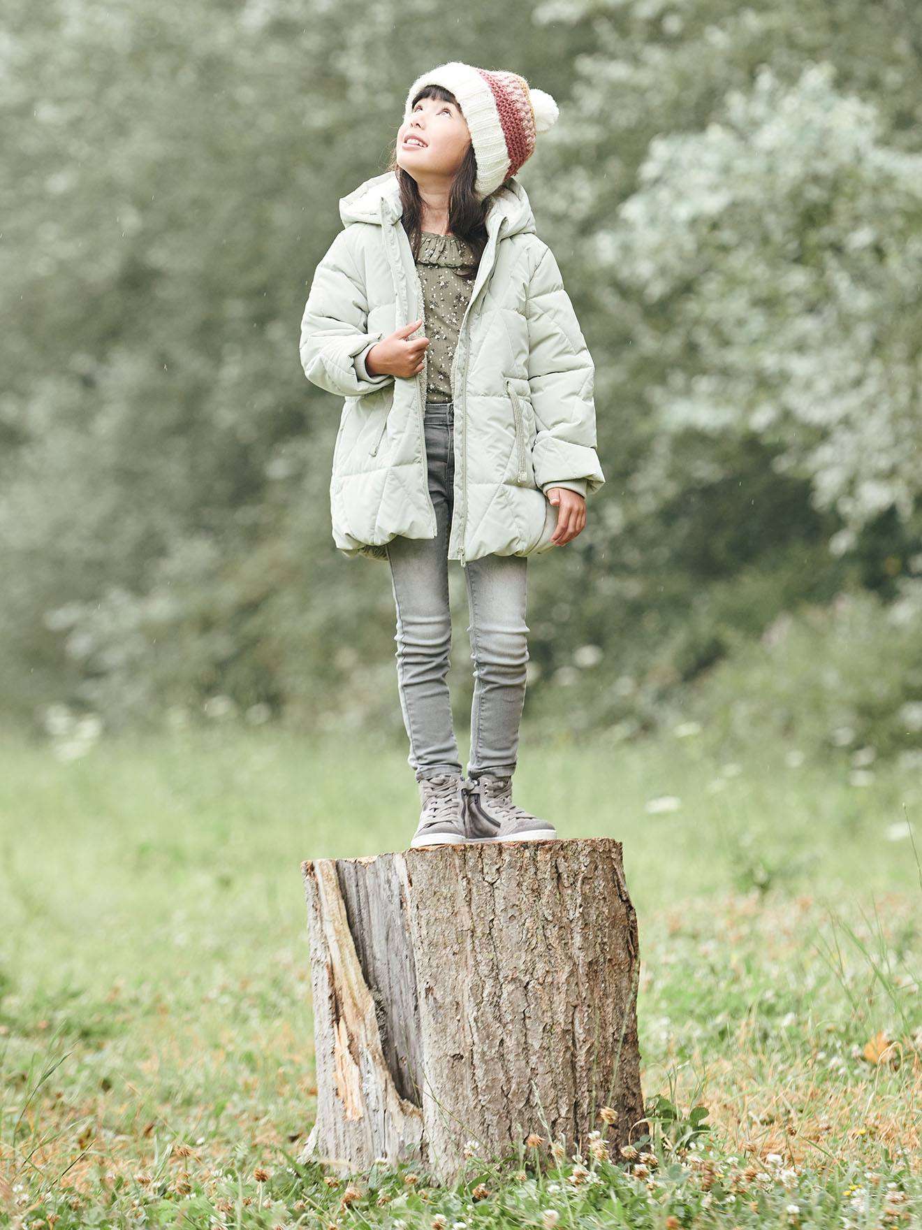 Lange Mädchen Winterjacke mit Recycling-Polyester von Vertbaudet