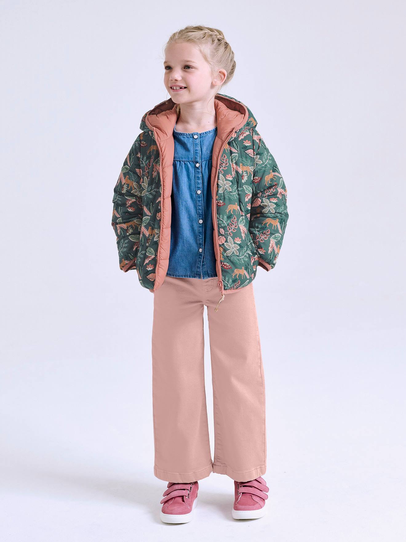 Leichte Mädchen Wende-Steppjacke mit Recycling-Polyester Leichte Mädchen Wende-Steppjacke mit Recycling-Polyester von Vertbaudet