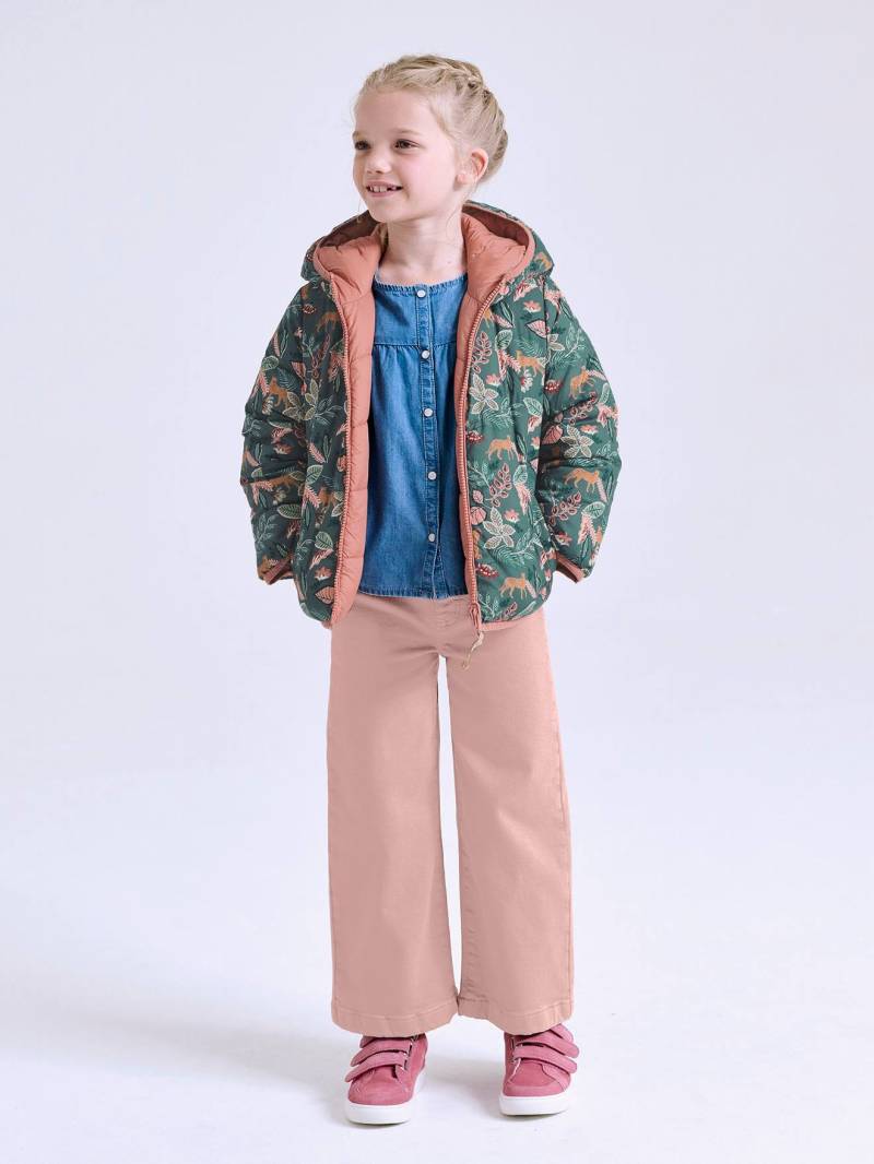 Leichte Mädchen Wende-Steppjacke mit Recycling-Polyester von Vertbaudet