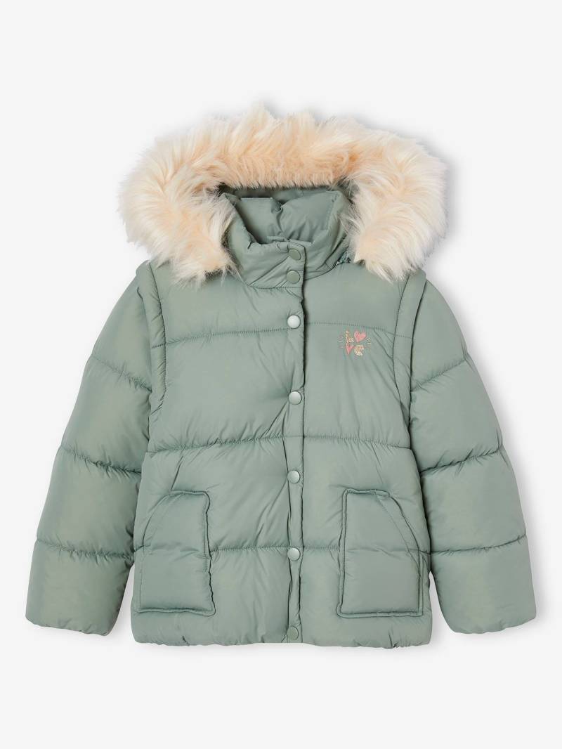 Mädchen 2-in-1-Steppjacke mit Recycling-Polyester von Vertbaudet