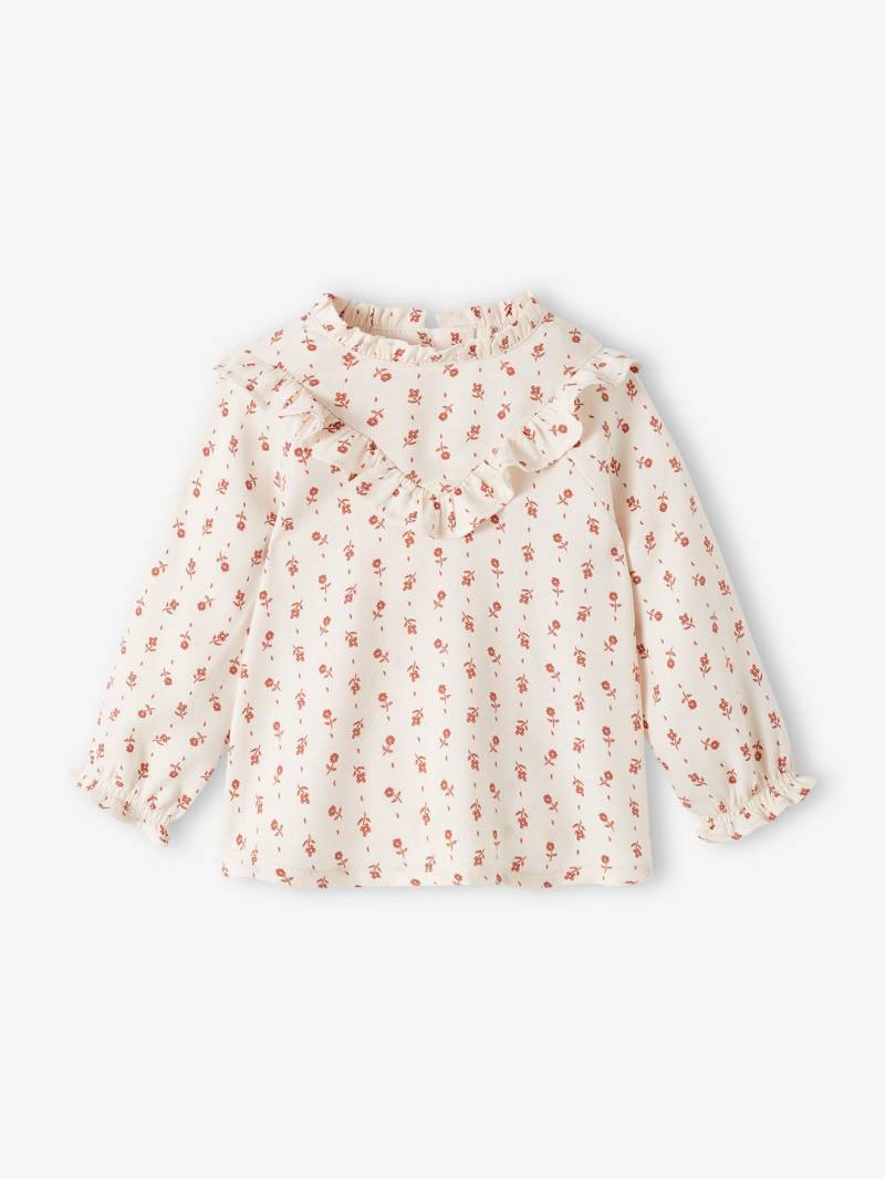 Mädchen Baby Bluse mit Volant creme von Vertbaudet
