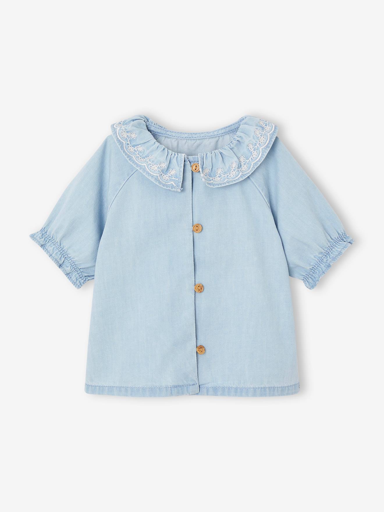 Mädchen Baby Jeansbluse gebleicht von Vertbaudet