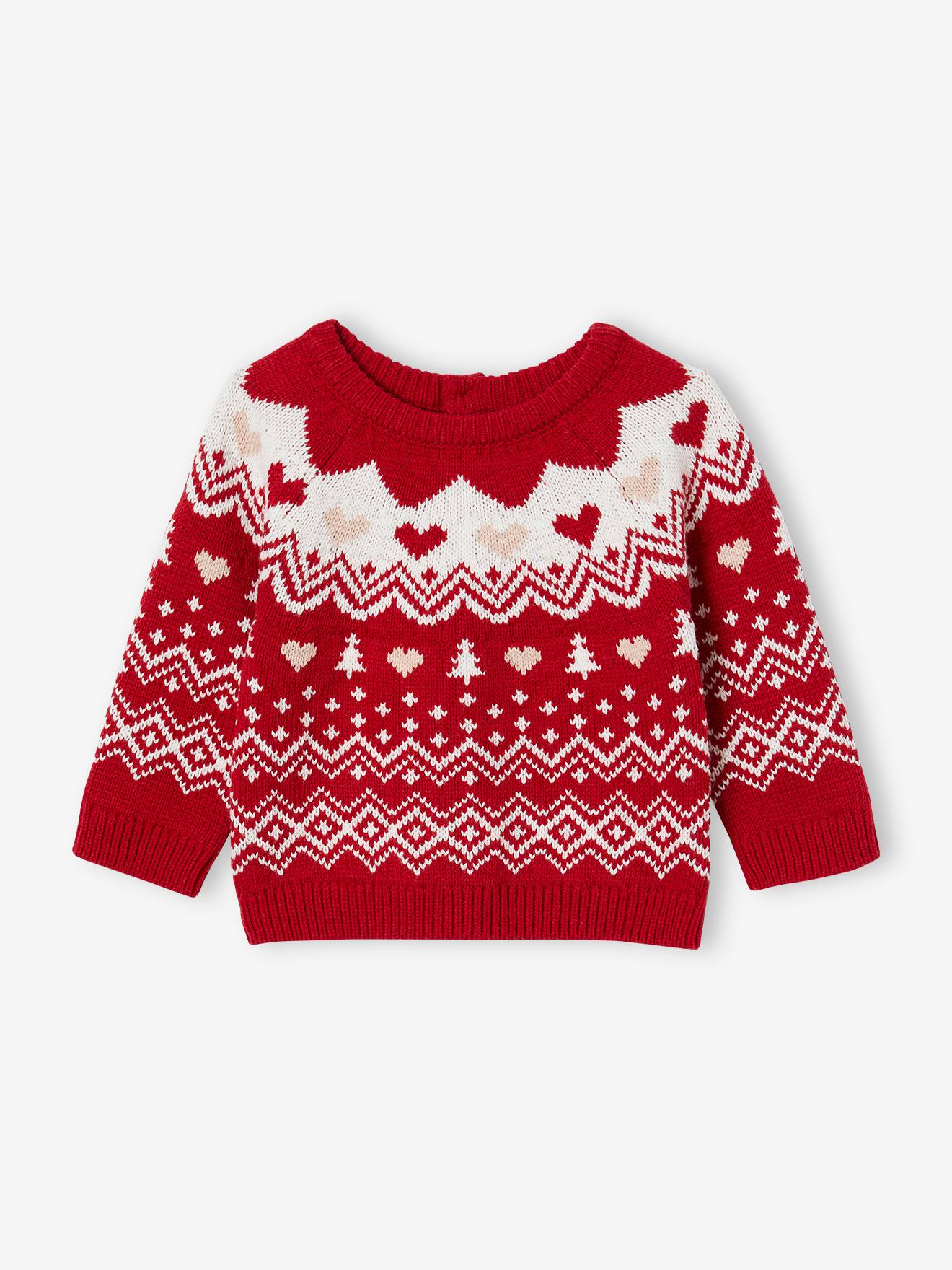 Mädchen Baby Weihnachtspullover aus Jacquardstrick von Vertbaudet