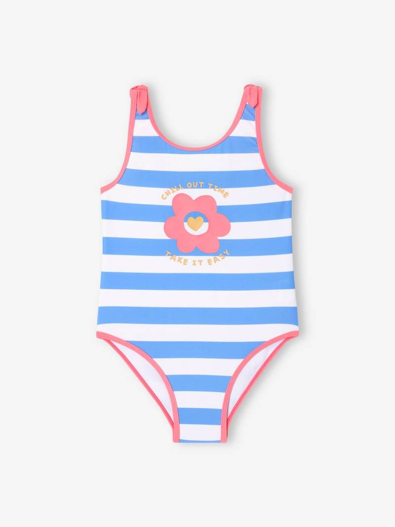 Mädchen Badeanzug mit Retreifen und Blume von Vertbaudet
