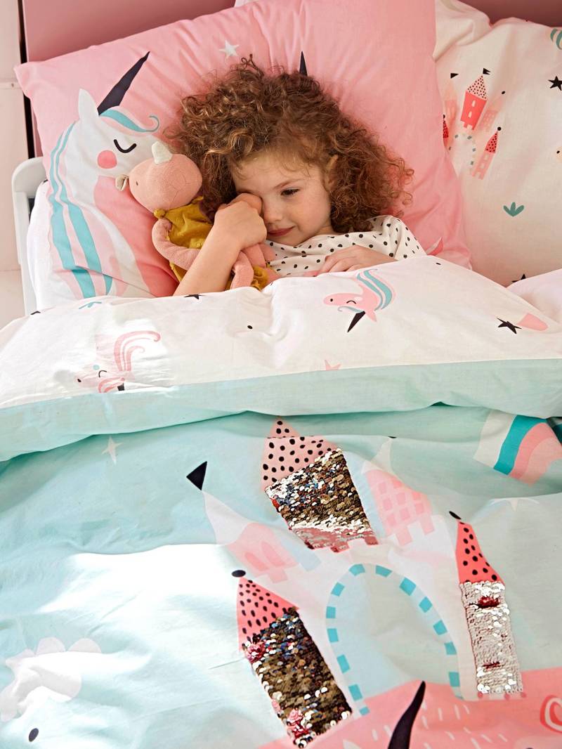 Mädchen Bettwäsche-Set EINHÖRNER von Vertbaudet