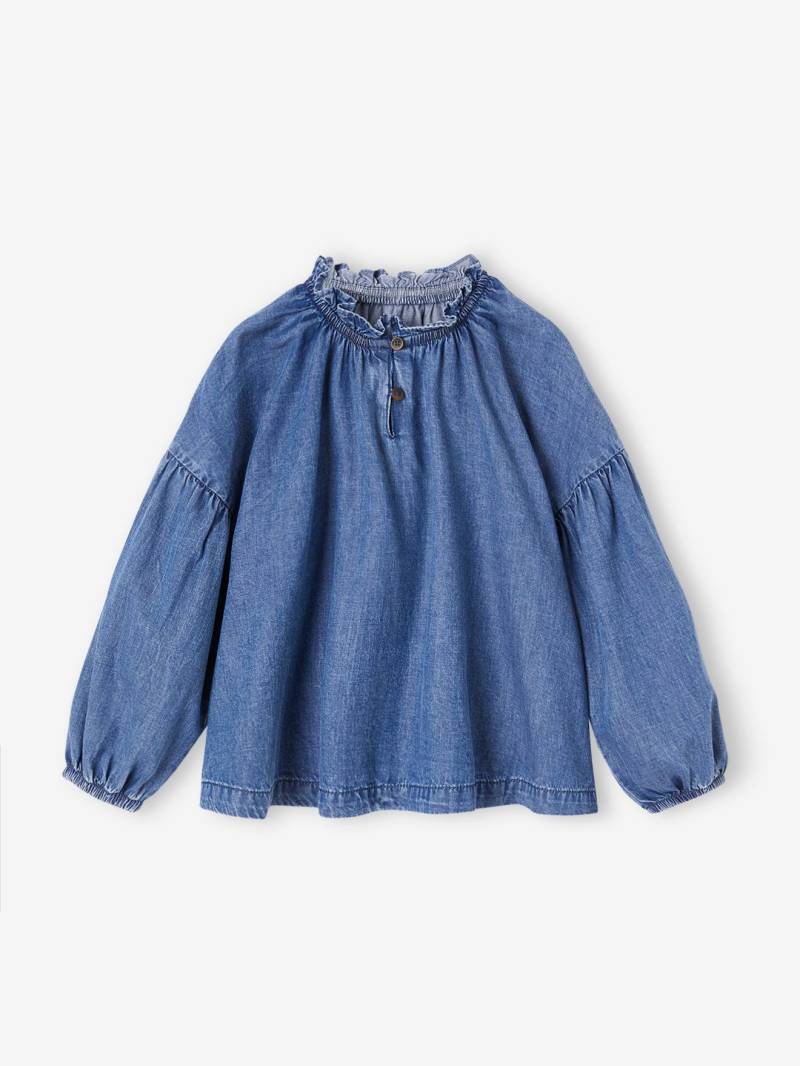 Mädchen Bluse aus Light-Denim mittel von Vertbaudet