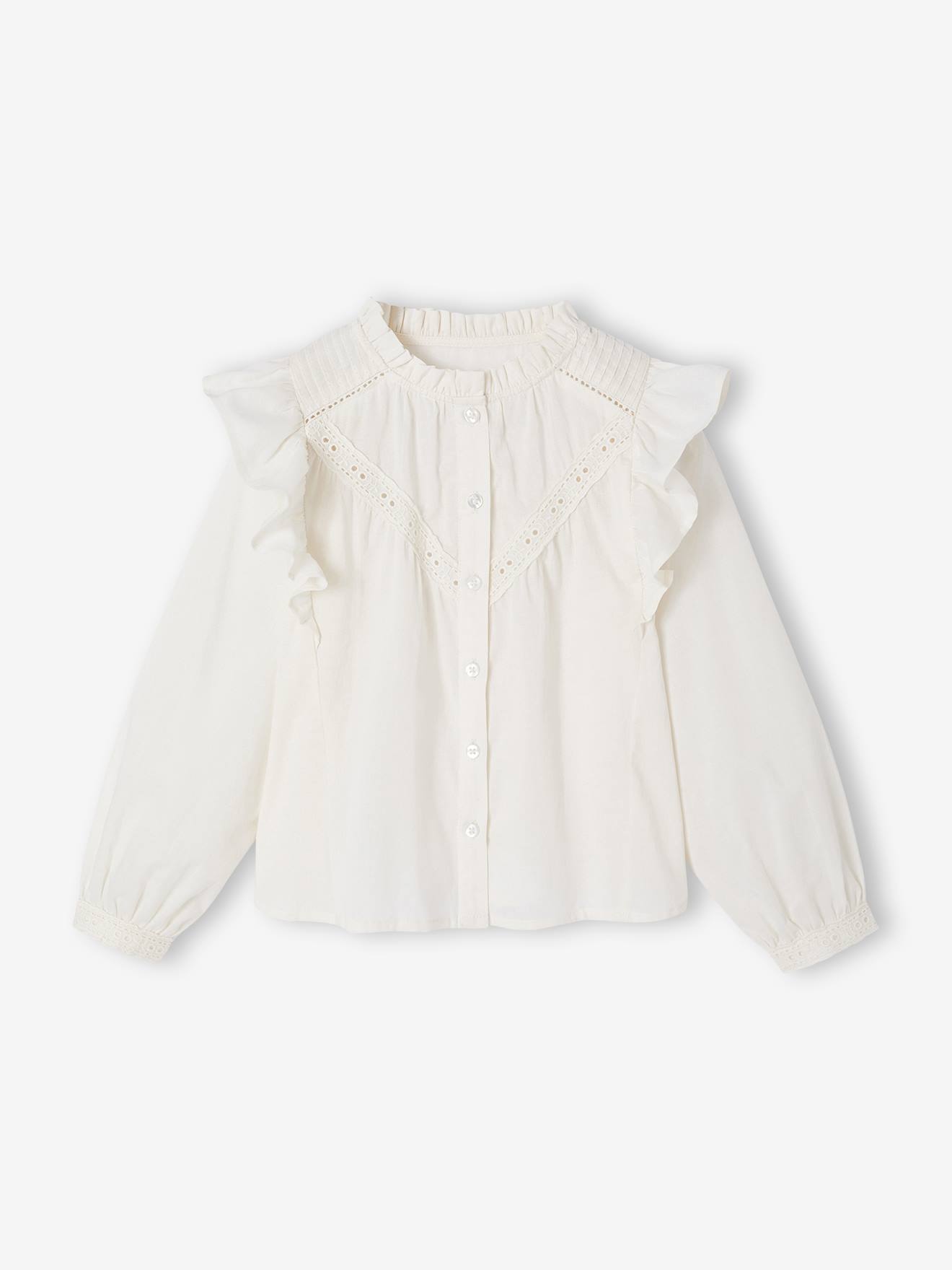 Mädchen Bluse mit Volants von Vertbaudet