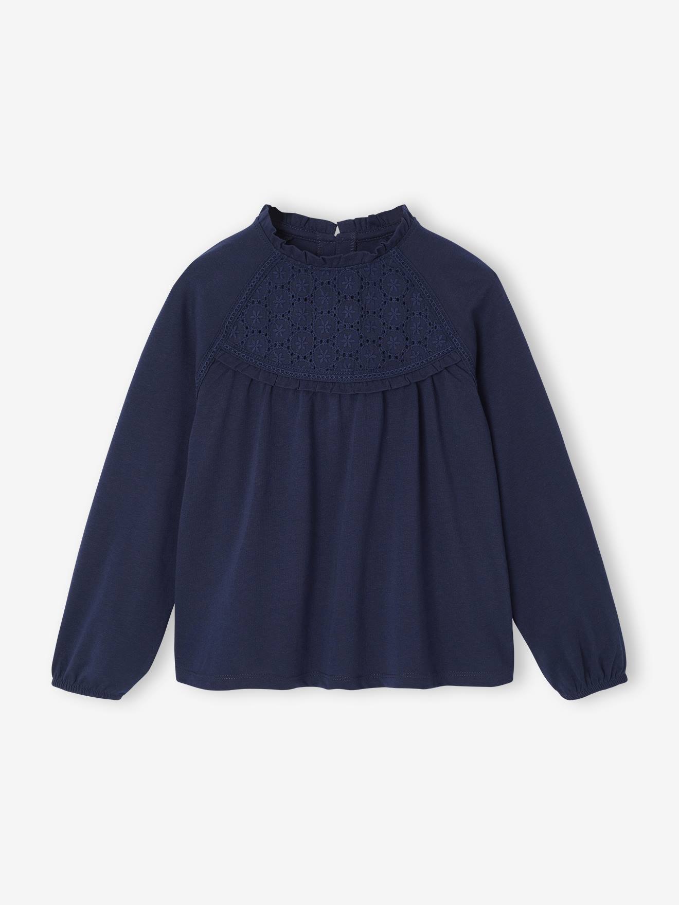 Mädchen Blusenshirt mit Lochstickerei von Vertbaudet