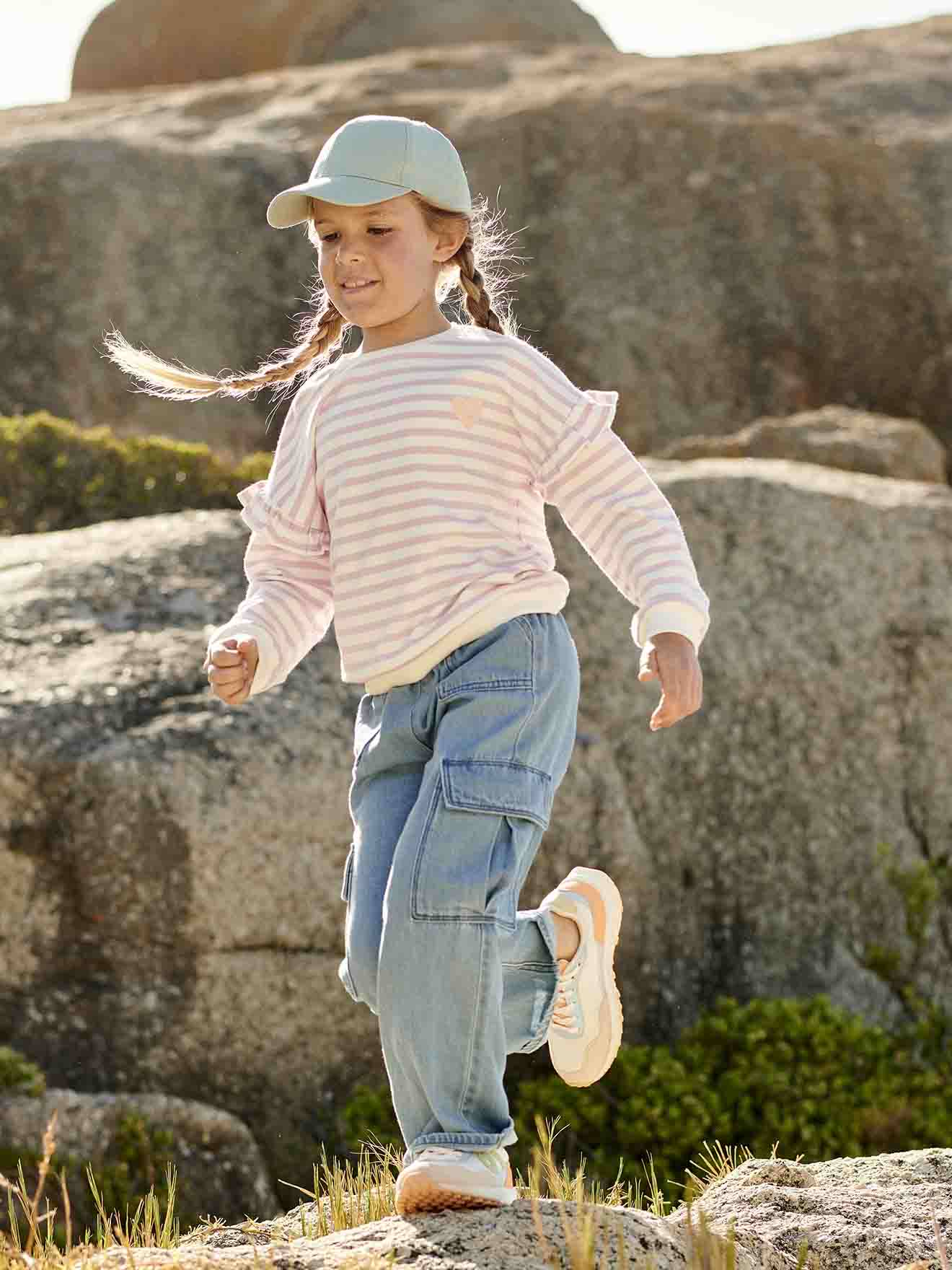 Mädchen Cargo-Jeans mit Schlupfbund Oeko-Tex von Vertbaudet