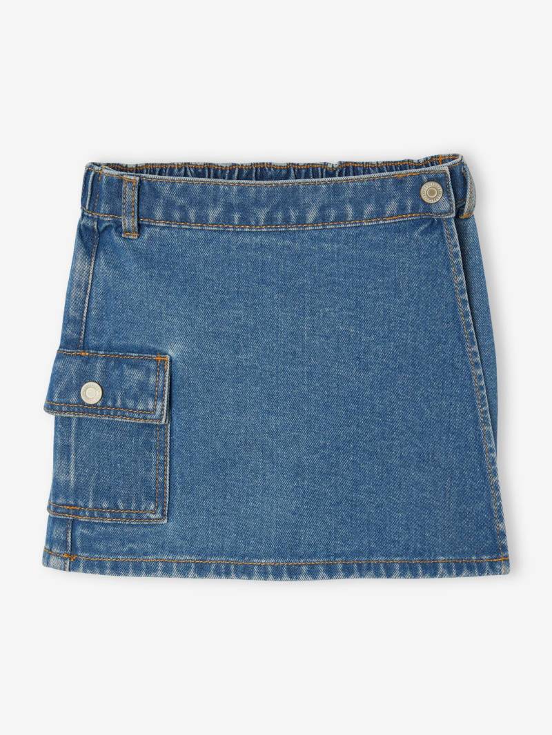 Mädchen Cargo-Skort aus Denim mittel von Vertbaudet