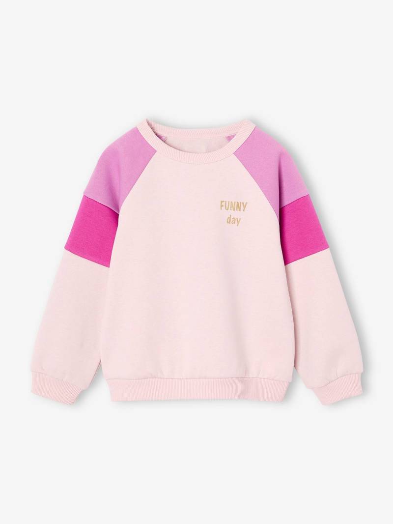 Mädchen Colorblock-Sweatshirt mit Recycling-Polyester hell von Vertbaudet