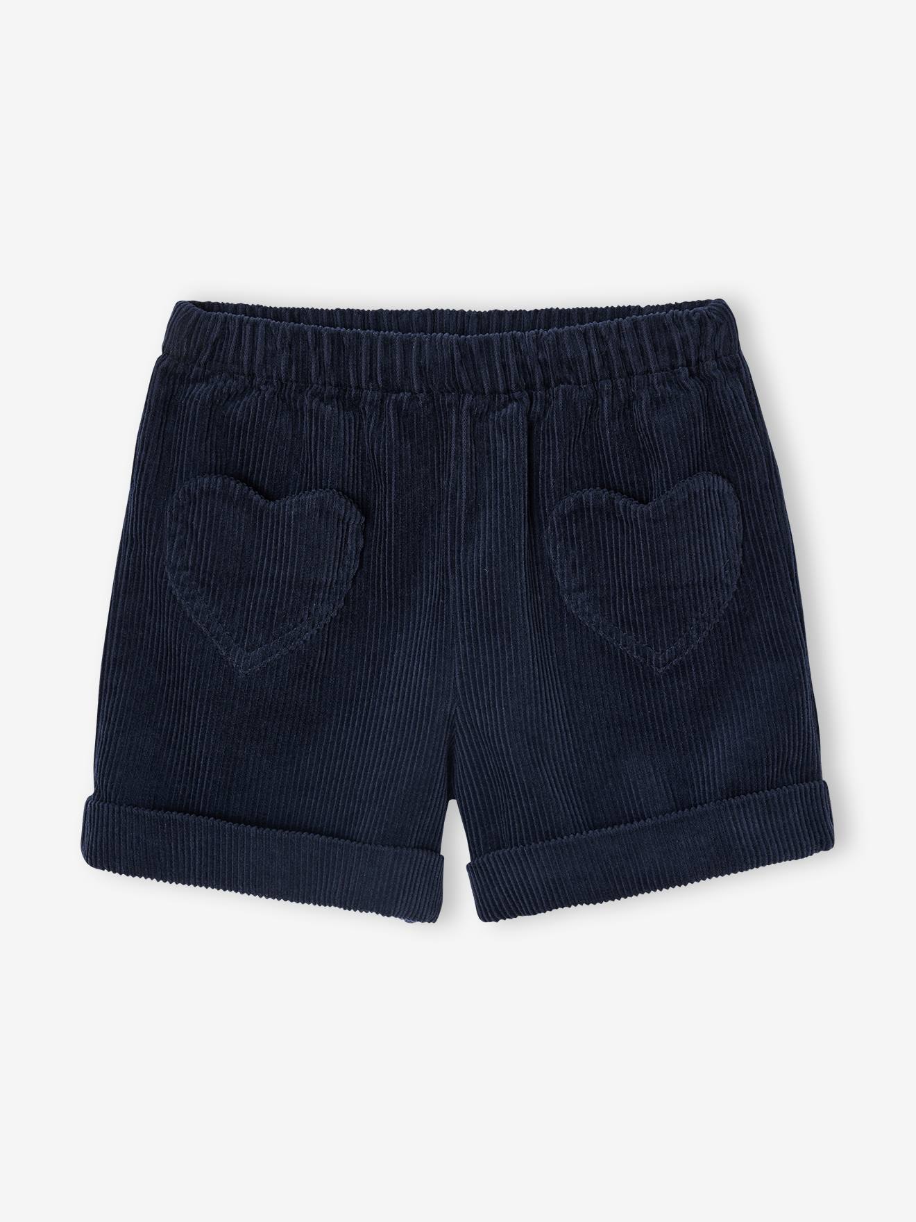 Mädchen Cord-Shorts mit Herztaschen und Dehnbund von Vertbaudet