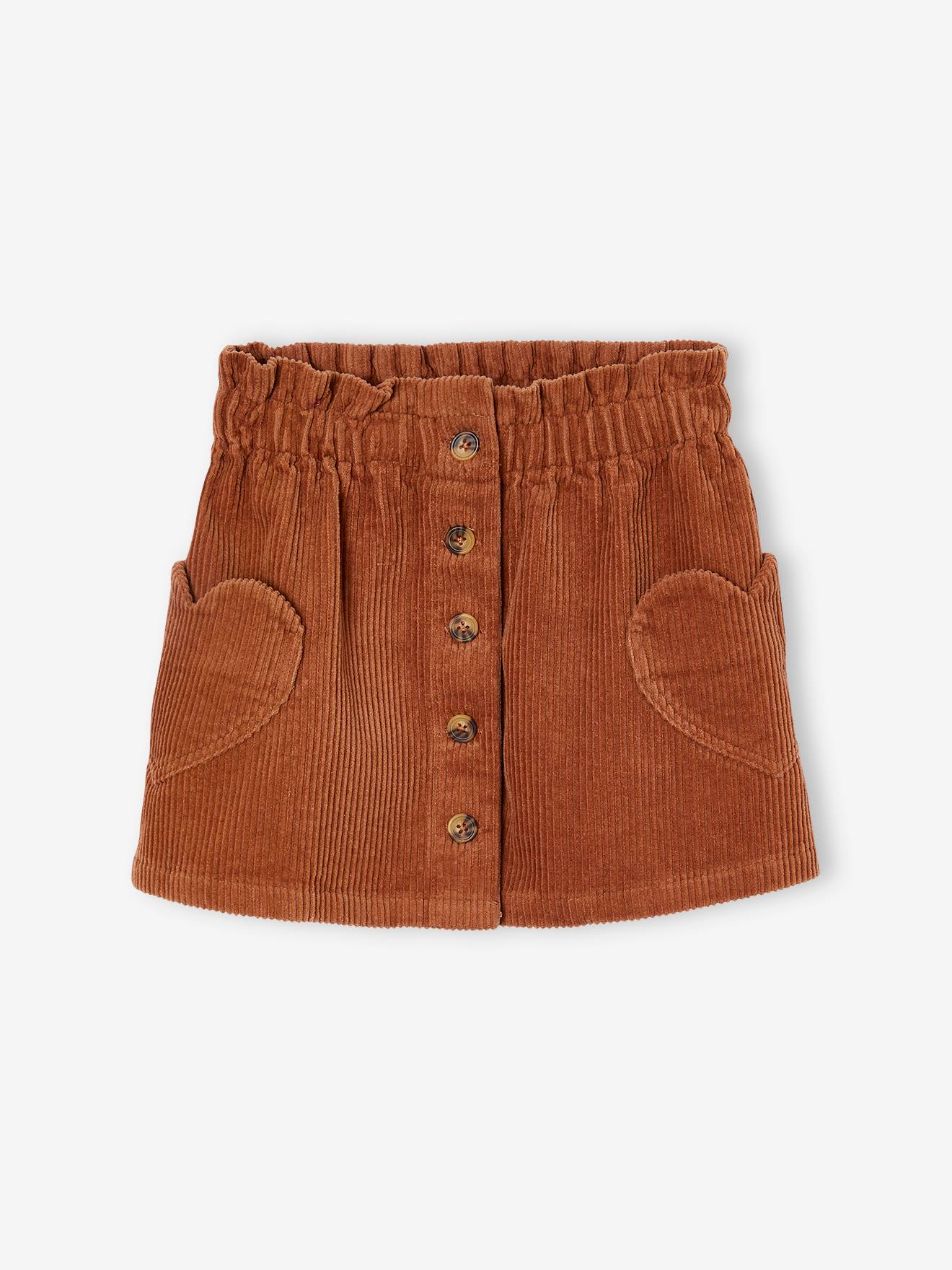 Mädchen Cordrock mit Herztaschen zimt von Vertbaudet