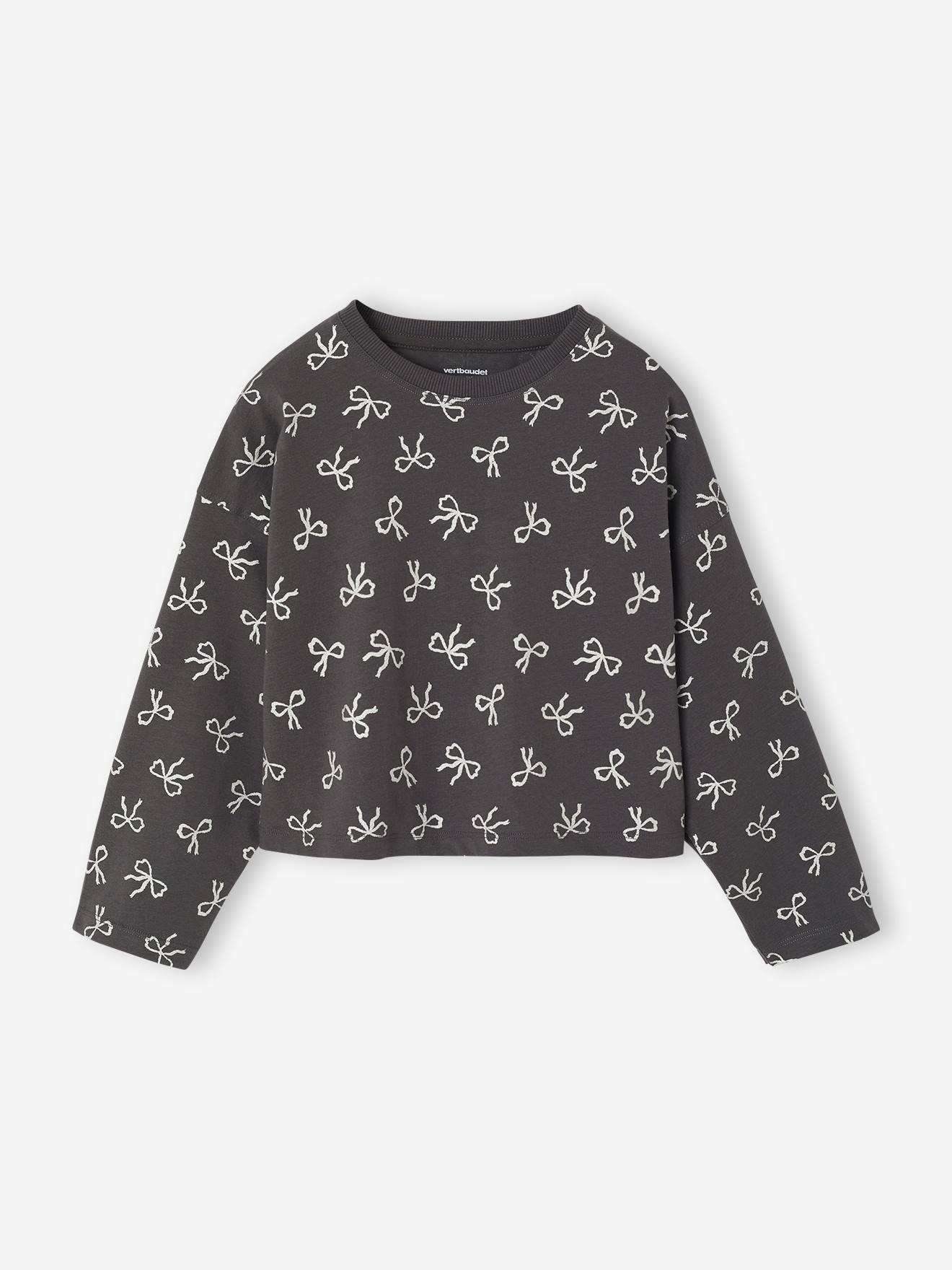 Mädchen Cropped-Shirt mit langen Ärmeln und Recycling-Baumwolle von Vertbaudet