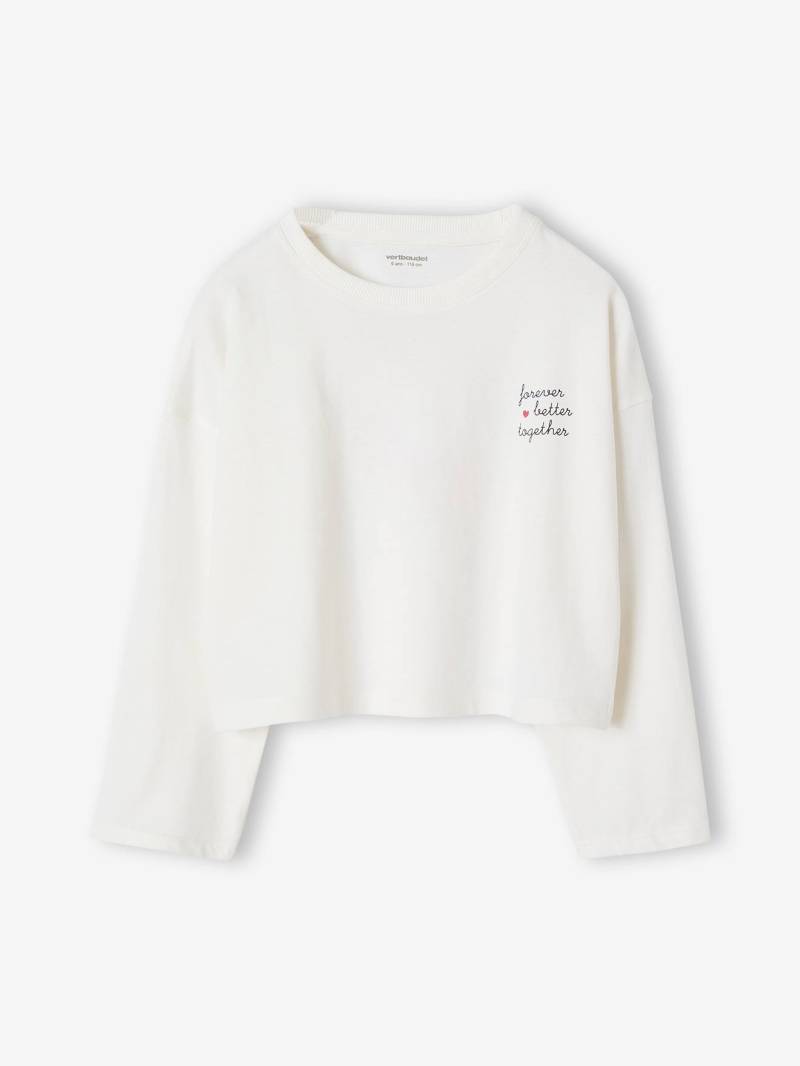 Mädchen Cropped-Shirt mit langen Ärmeln und Recycling-Baumwolle von Vertbaudet