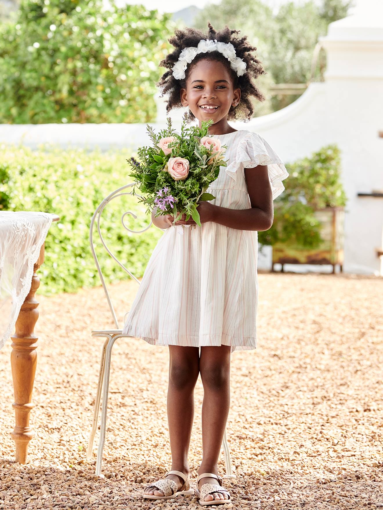 Mädchen Festkleid mit Glanzstreifen von Vertbaudet