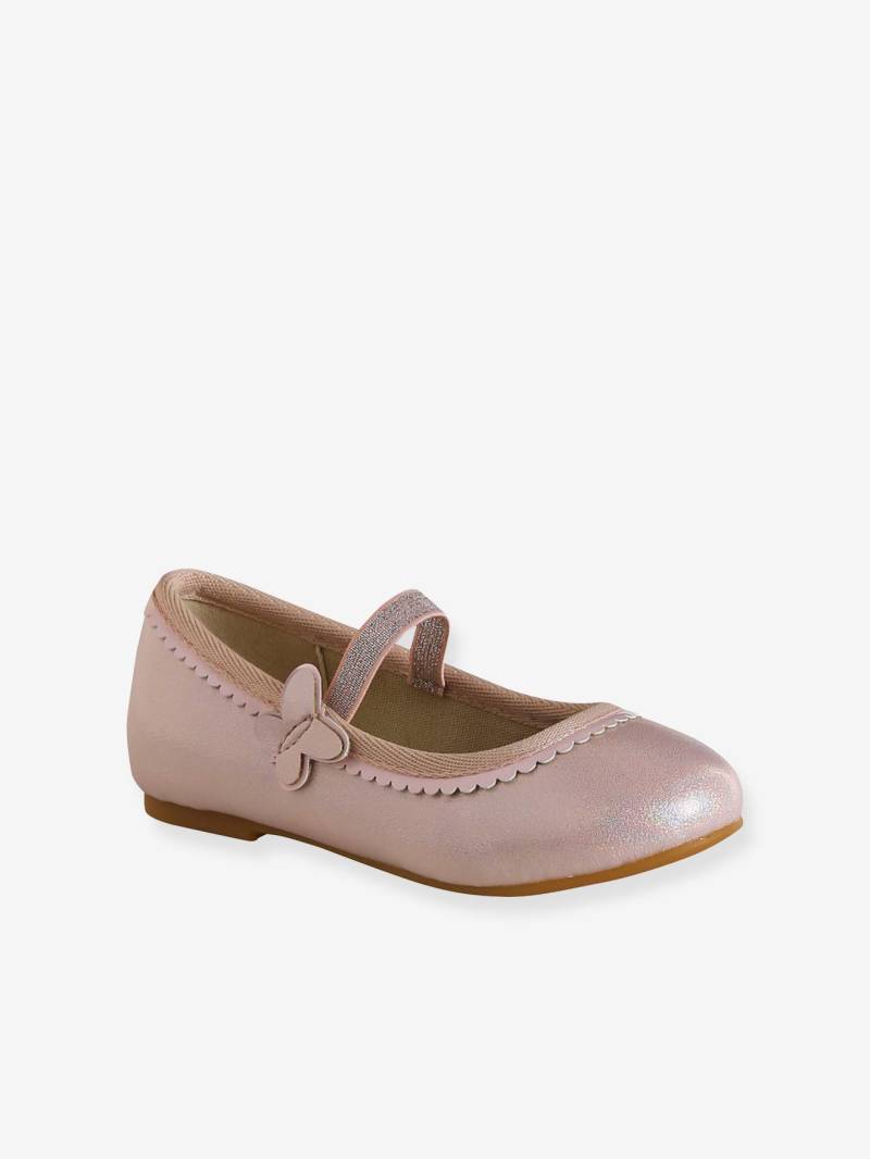 Mädchen Glitzer-Ballerinas mit Anziehtrick hell von Vertbaudet
