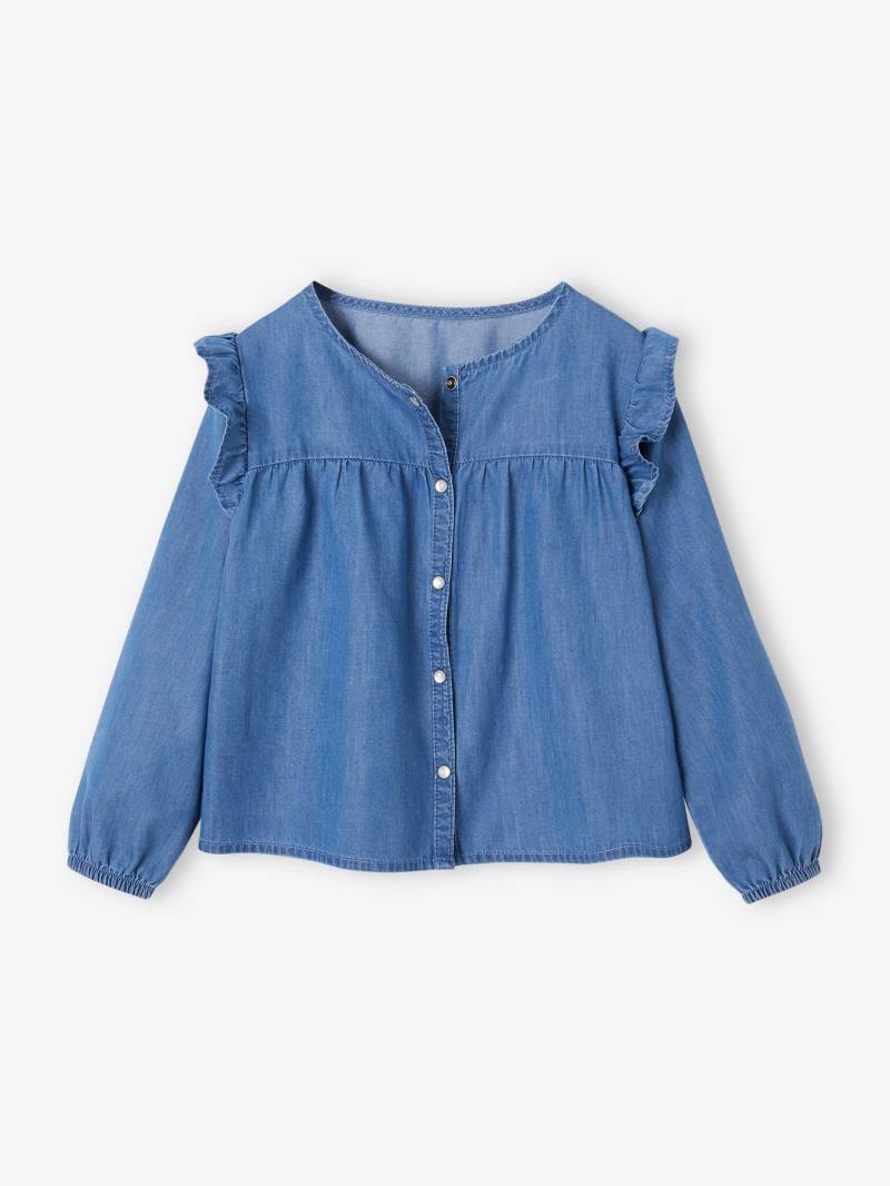 Mädchen Jeansbluse mit Volants von Vertbaudet