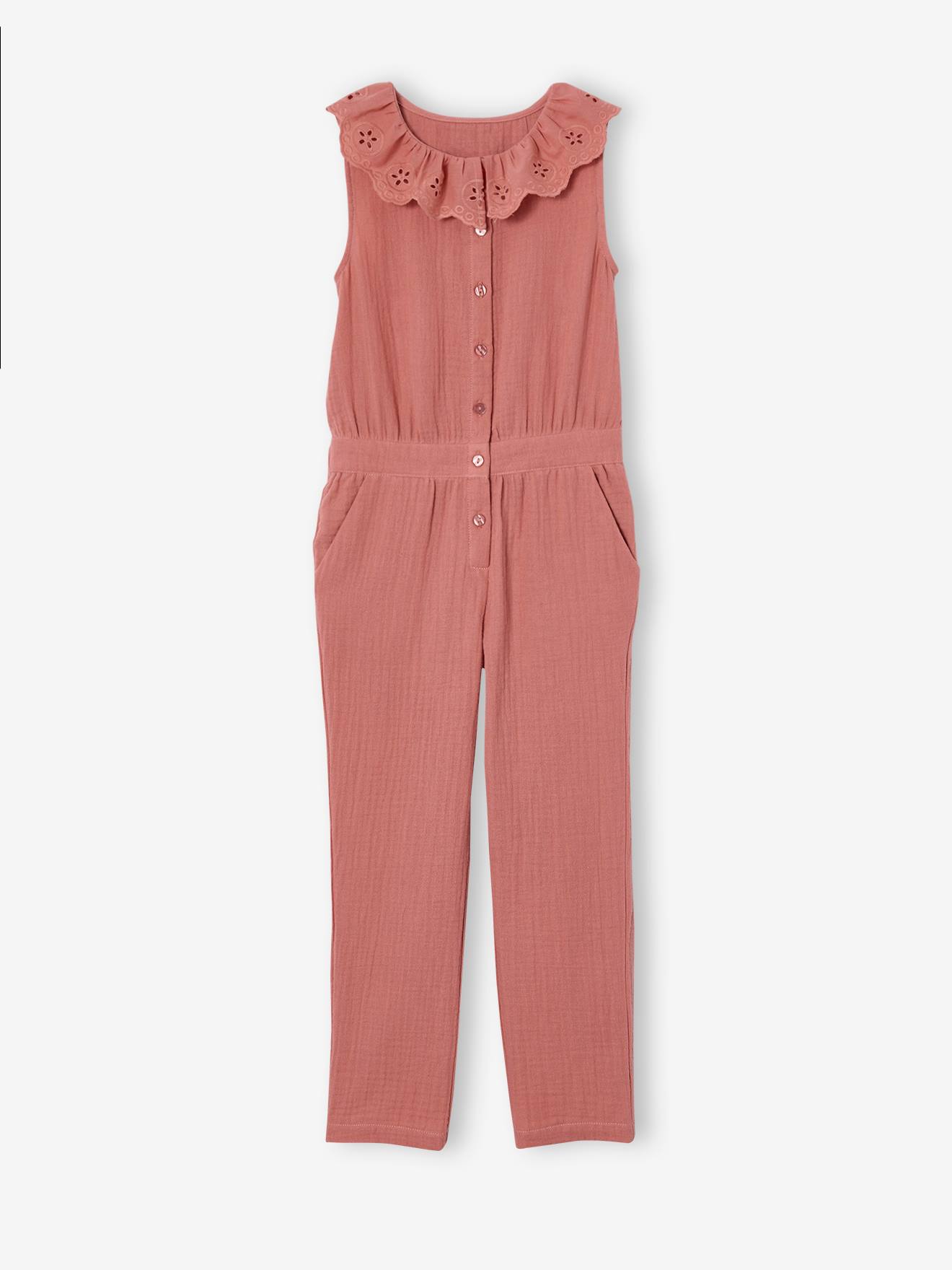 Mädchen Jumpsuit aus Musselin von Vertbaudet