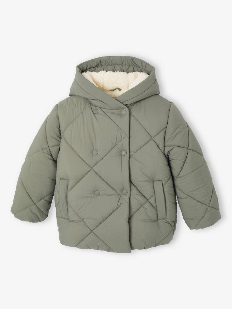 Mädchen Kapuzen-Steppjacke mit Teddyfleece-Futter von Vertbaudet