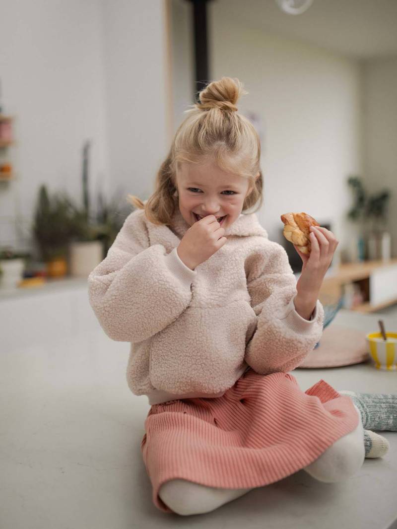 Mädchen Kapuzenpullover aus Teddyfleece von Vertbaudet