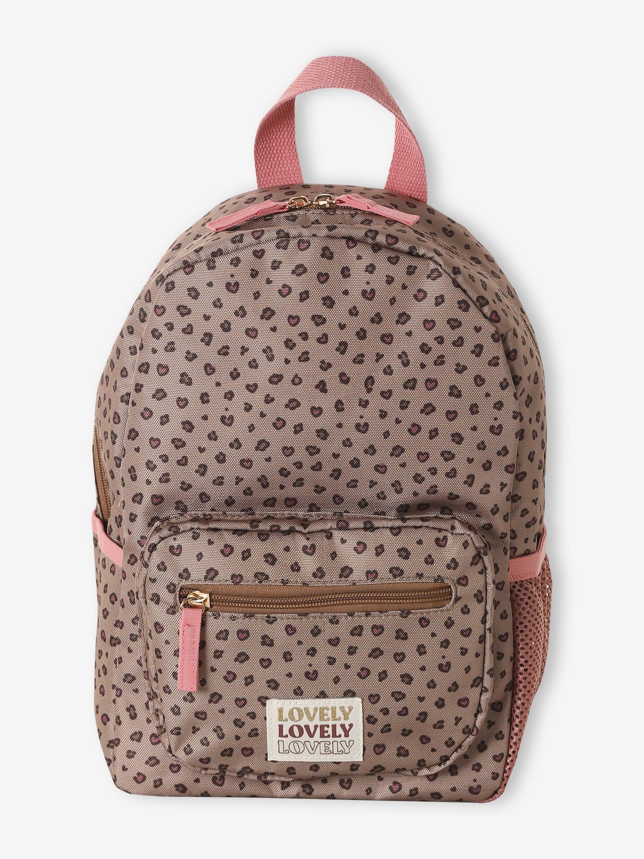 Mädchen Kita-Rucksack mit Leopardenprint von Vertbaudet