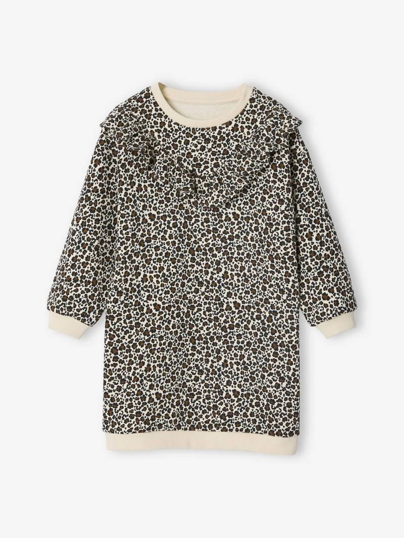 Mädchen Kleid aus weicher Sweatware mit Recycling-Polyester vanille von Vertbaudet