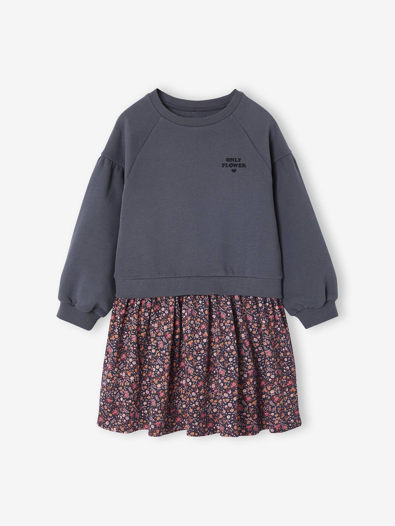 Mädchen Kleid mit Materialmix Mädchen Kleid mit Materialmix von Vertbaudet