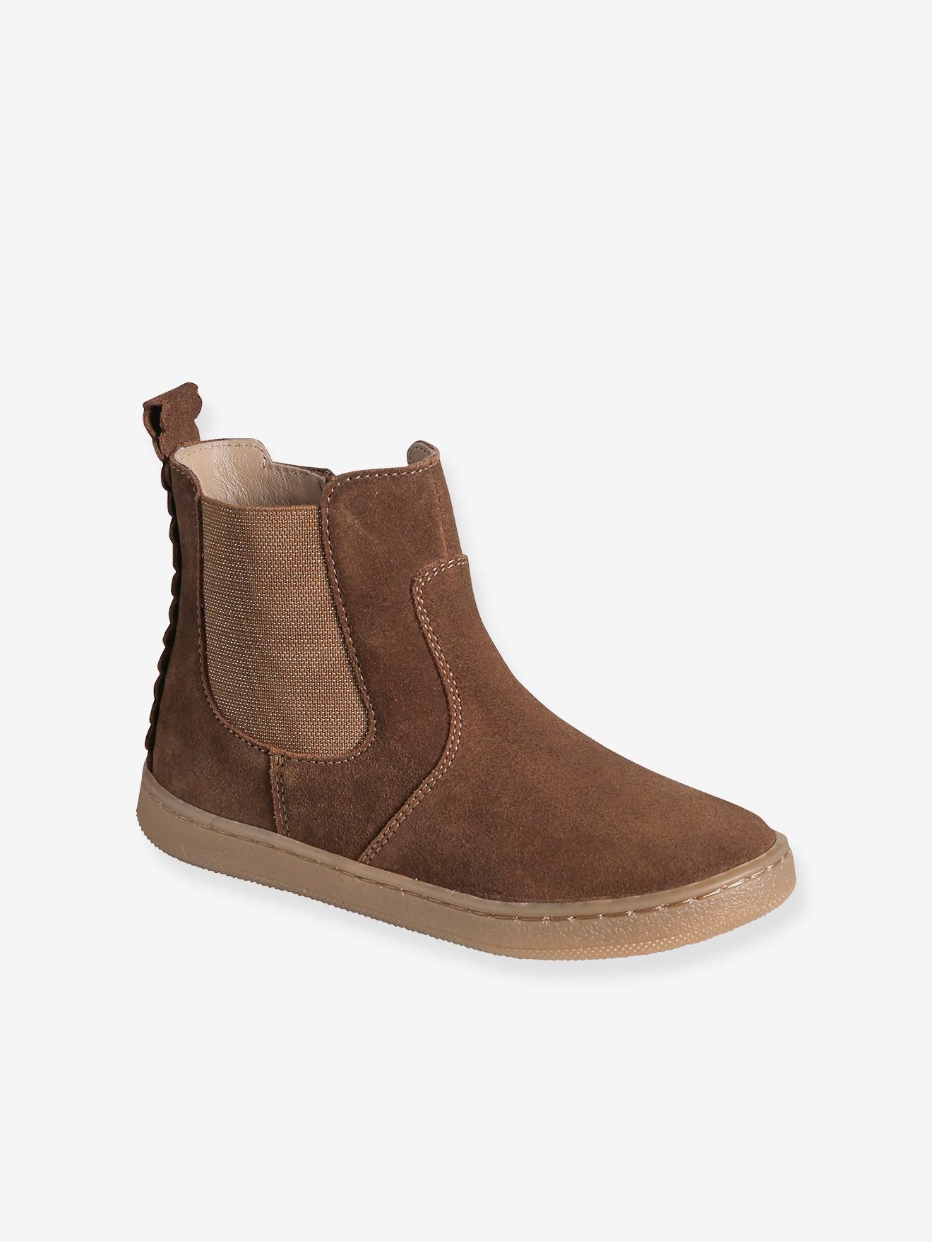 Mädchen Leder-Boots mit Reißverschluss camel Mädchen Leder-Boots mit Reißverschluss camel von Vertbaudet