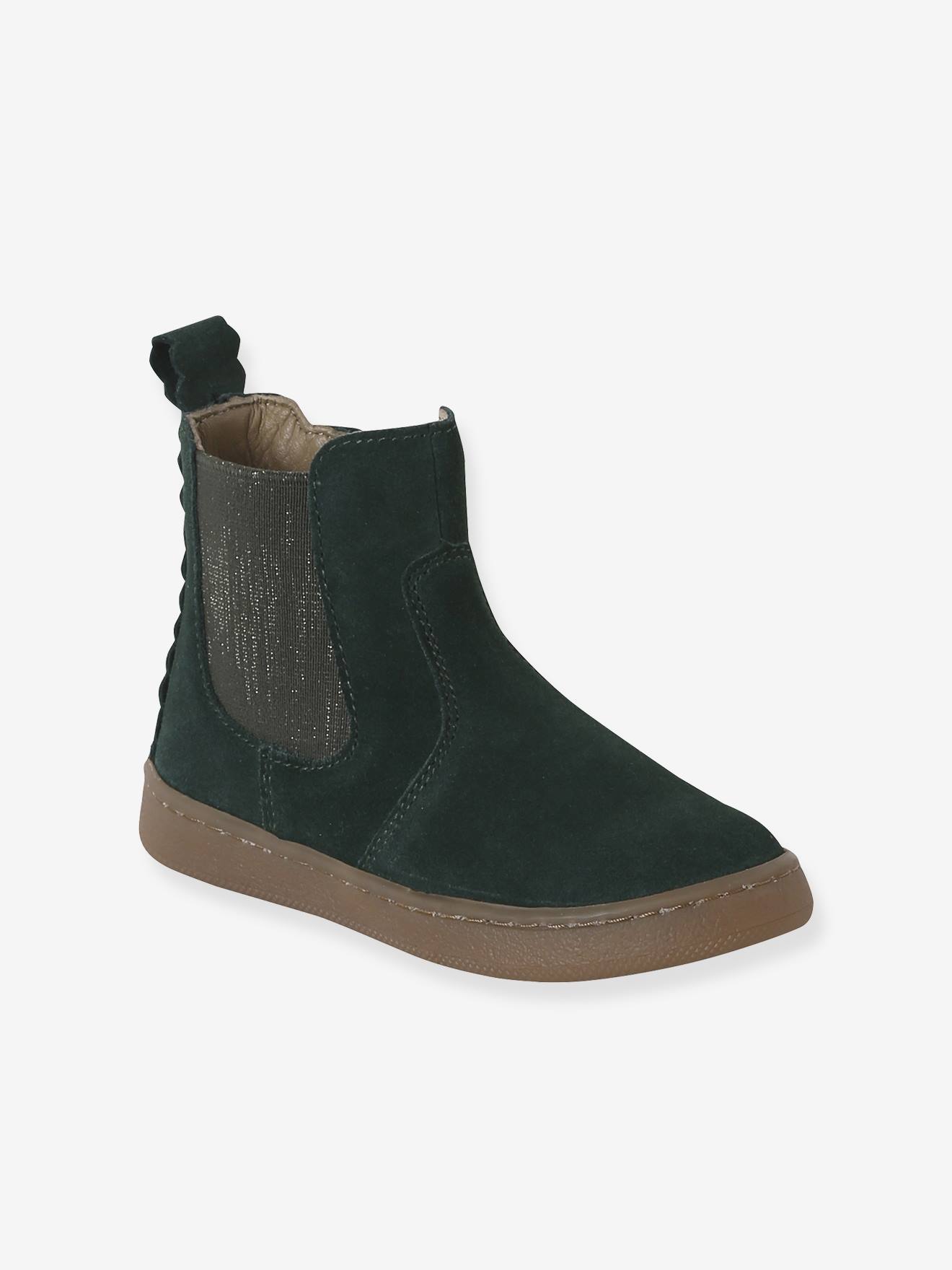 Mädchen Leder-Boots mit Reißverschluss Mädchen Leder-Boots mit Reißverschluss von Vertbaudet