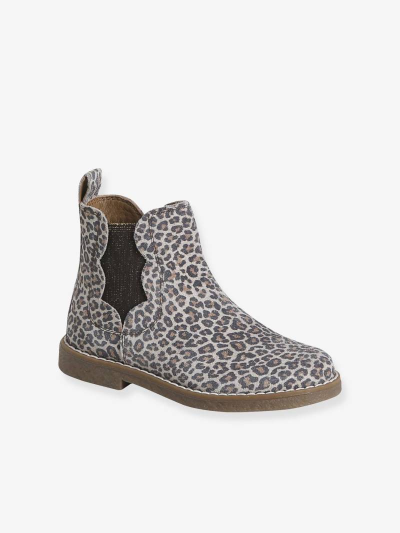 Mädchen Lederboots mit Zier-Einsatz set von Vertbaudet