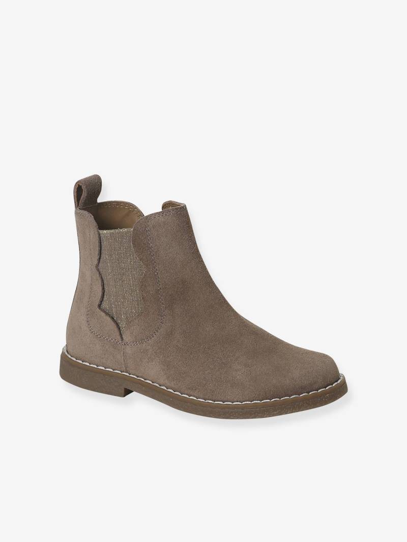 Mädchen Lederboots mit Zier-Einsatz von Vertbaudet