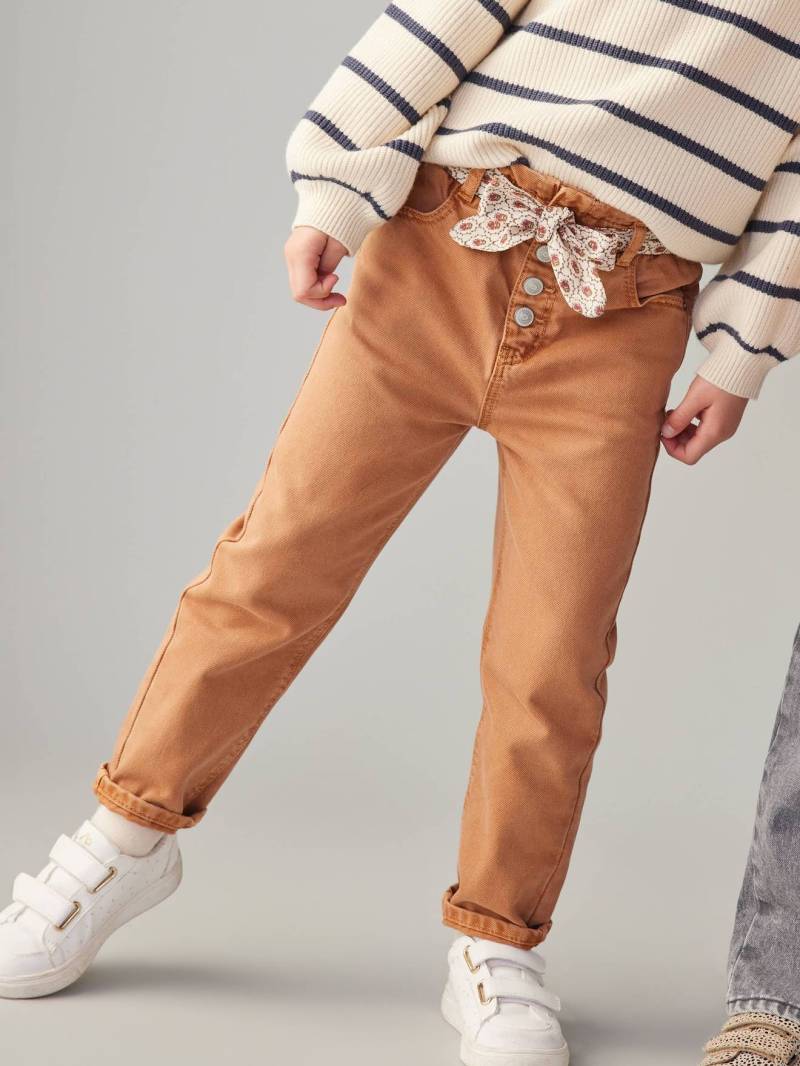Mädchen Paperbag-Hose mit Stoffgürtel von Vertbaudet