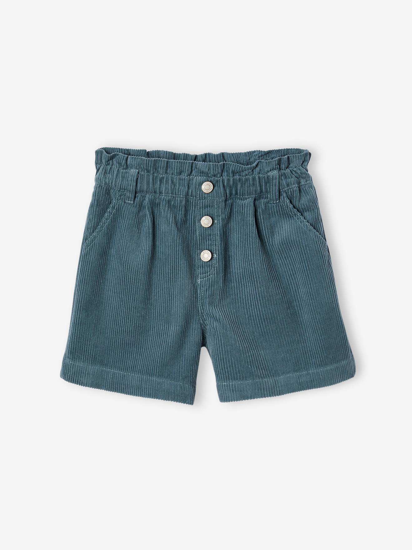 Mädchen Paperbag-Shorts aus Cord pfauen Mädchen Paperbag-Shorts aus Cord pfauen von Vertbaudet