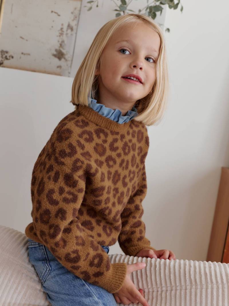 Mädchen Pullover LEOPARD Familien-Capsule von Vertbaudet