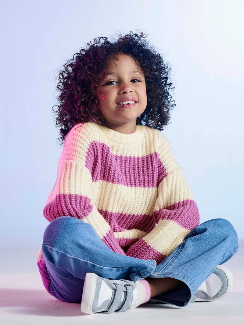Mädchen Pullover mit breiten Streifen von Vertbaudet