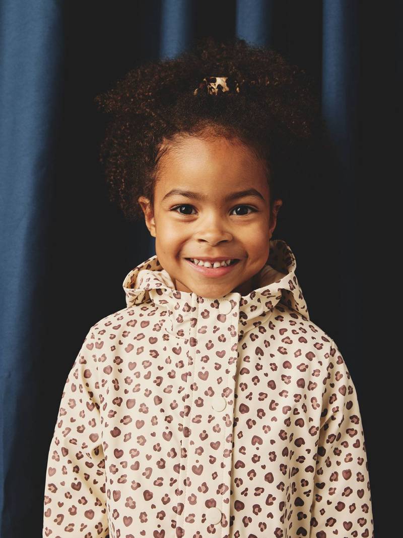 Mädchen Regenjacke mit Kapuze und Print vanille von Vertbaudet
