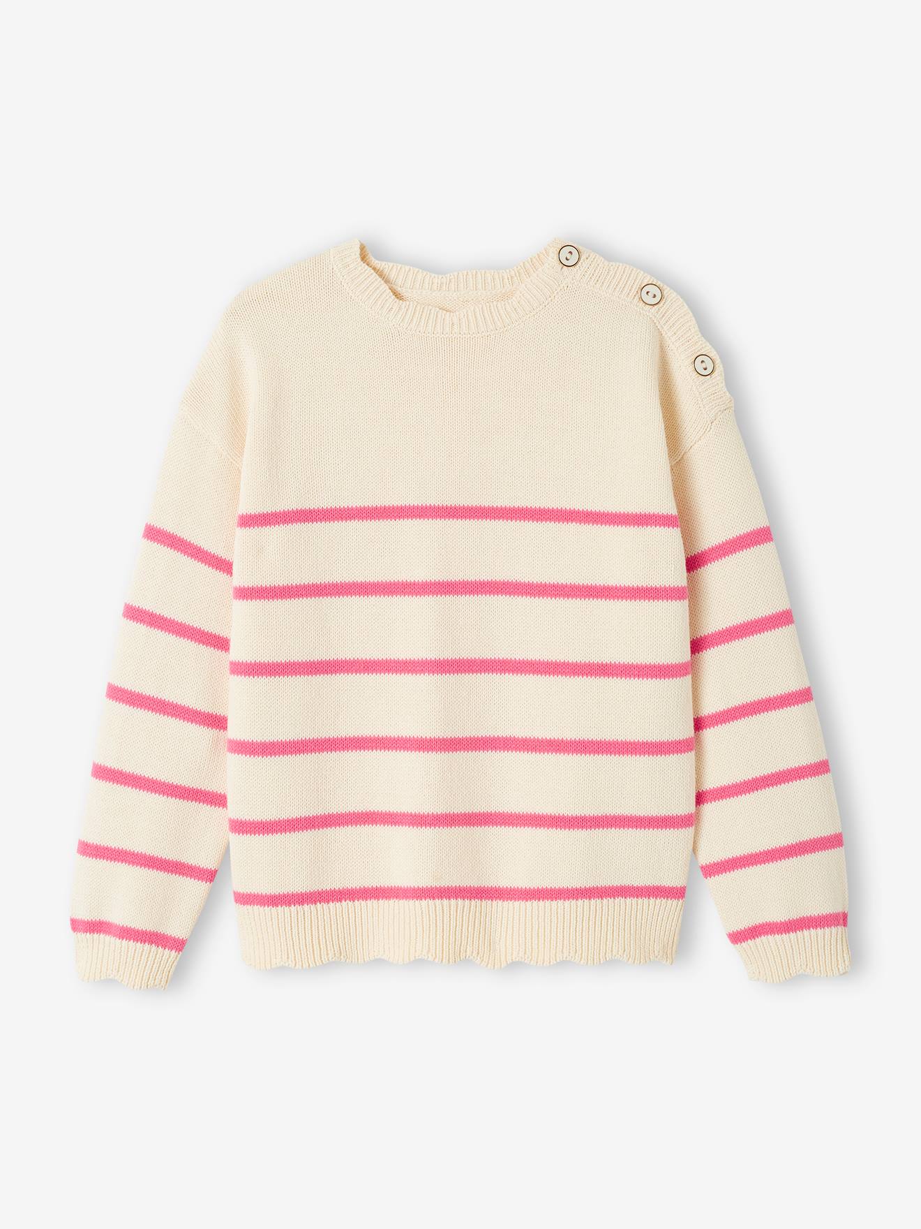 Mädchen Ringelpullover bonbon von Vertbaudet